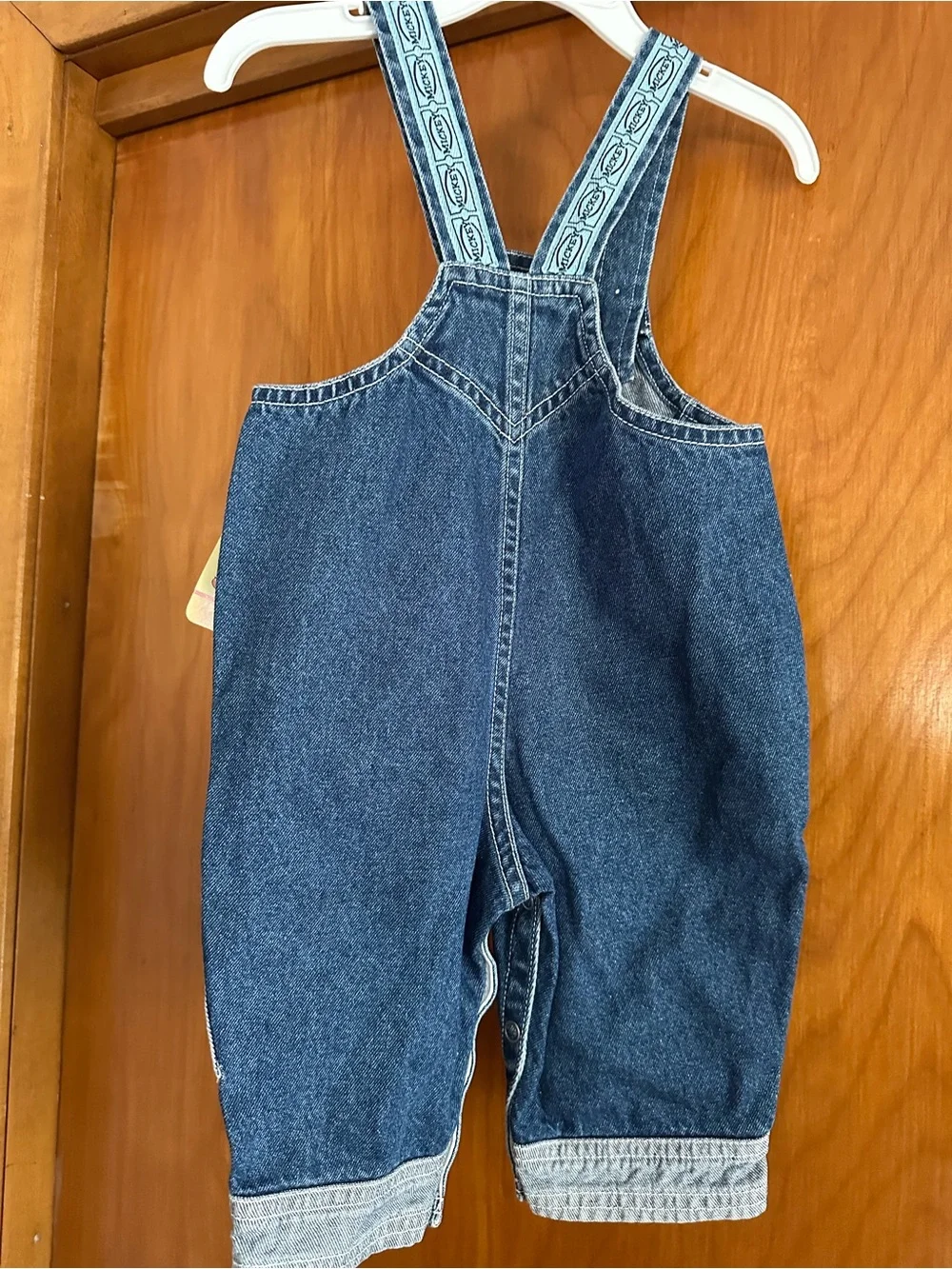 Vintage Disney Baby Mickey & Pluto Baseball Denim Overalls NWT 6–9M
